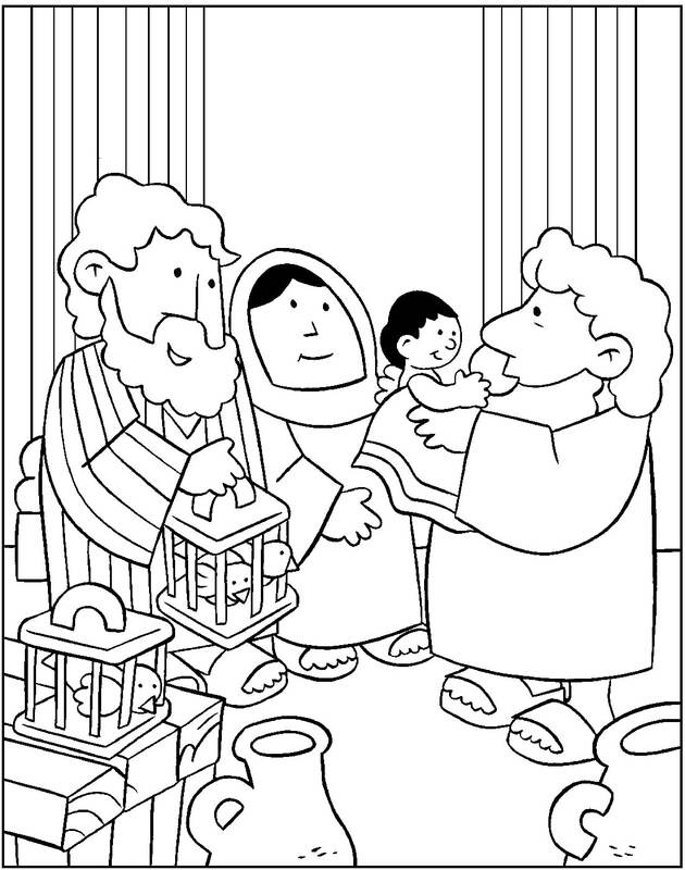 Jesus And Simeon Anna Coloring Page Coloring Pages